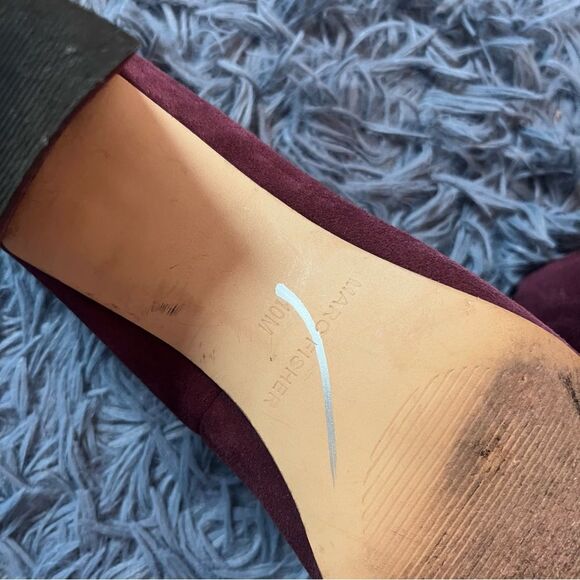 Marc Fisher Women's Burgundy Suede Pointed Toe Block Heels Size 10 - Picture 4 of 4